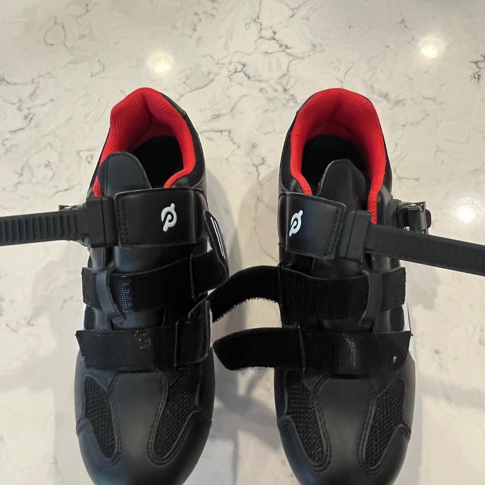 Peloton Black and Red Athletic Shoes